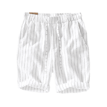 Bermuda Linho Masculina Romenzi Firenze RZ496: elegância clássica e design casual, ideal para climas quentes. Conforto e leveza com tecido natural.
