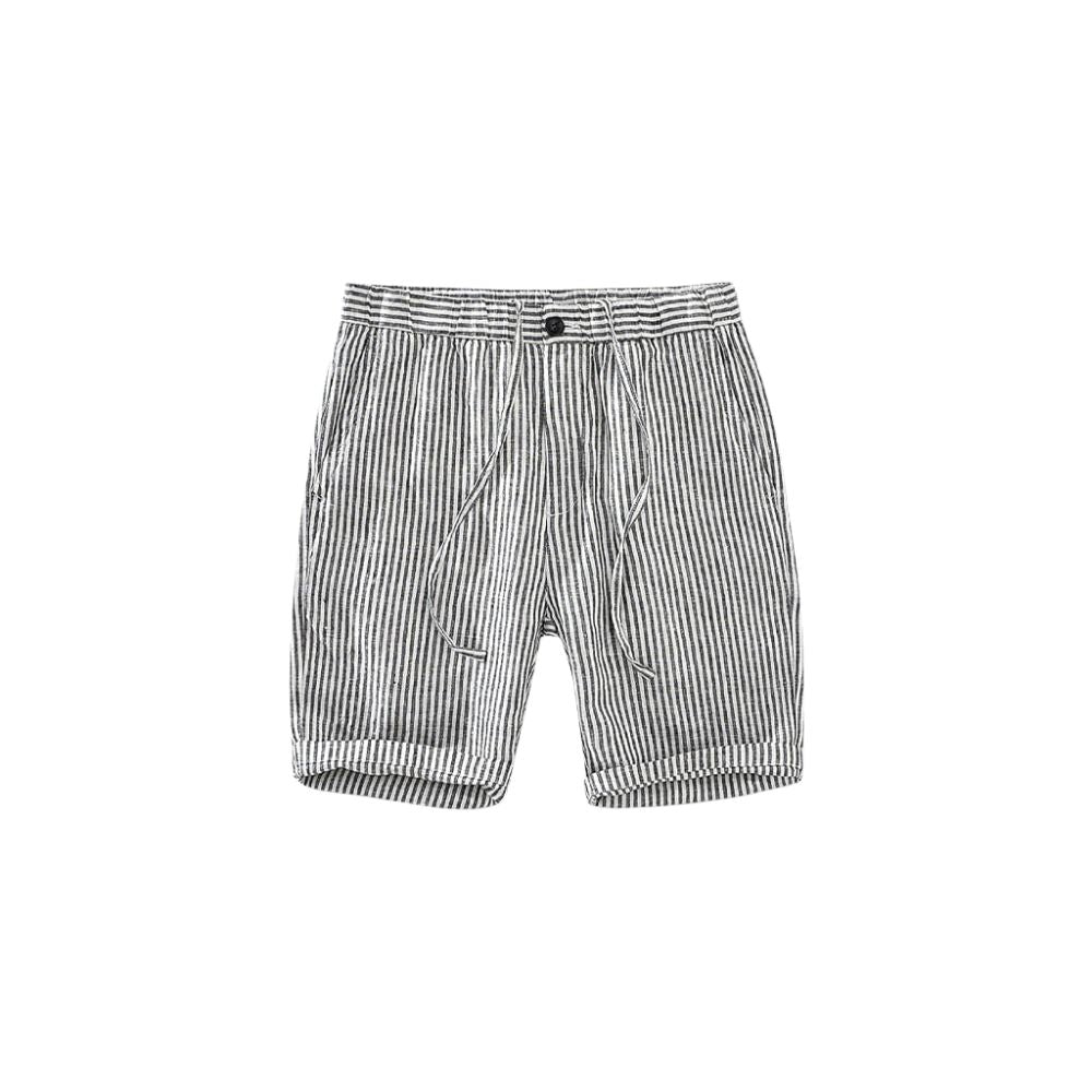 Bermuda Linho Masculina Romenzi: conforto e sofisticação para fins de semana à beira-mar. Ideal com camisas neutras para eventos diurnos e almoços ao ar livre.