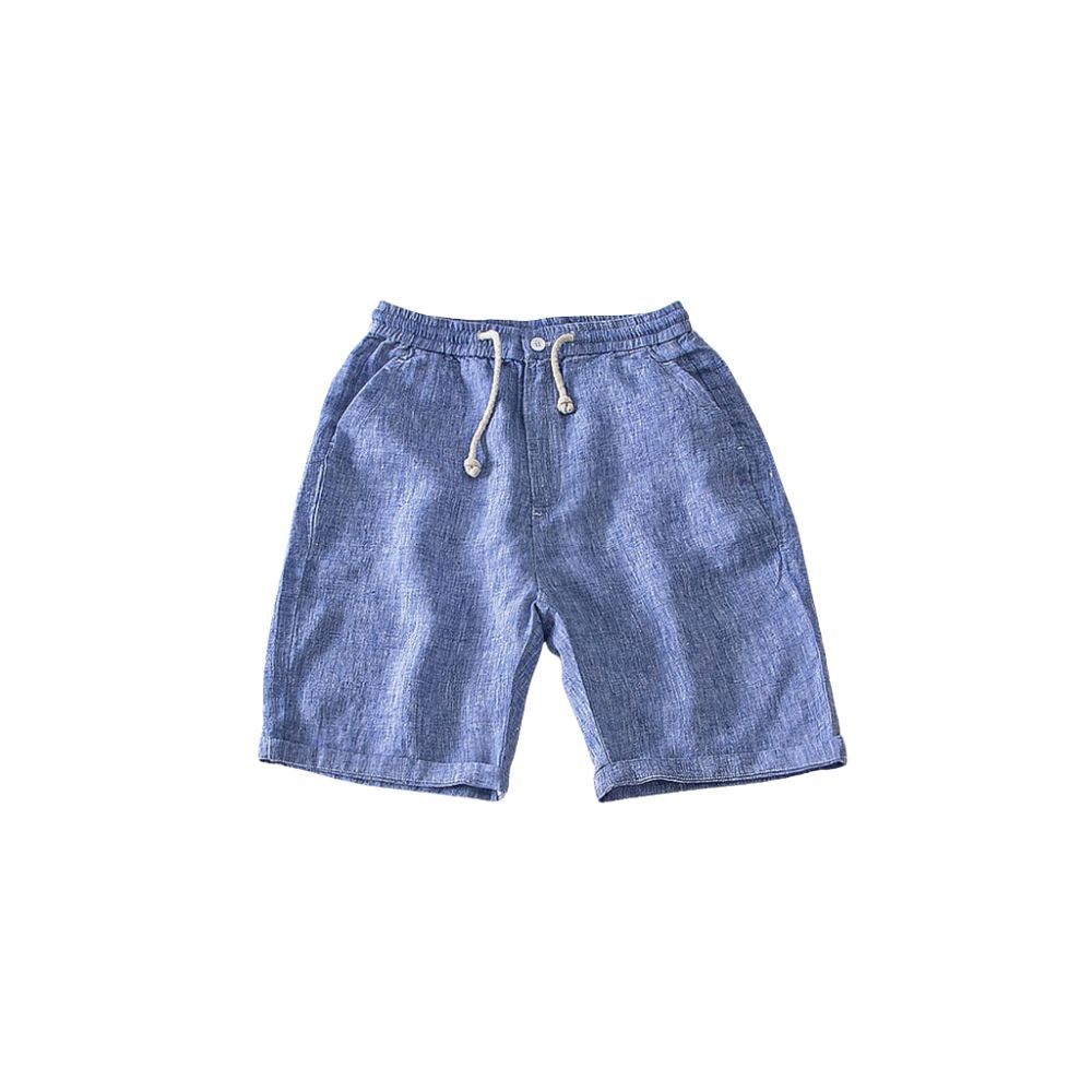Bermuda Linho Masculina Romenzi Phuket RZ499 feita em tecido leve e arejado, ideal para dias ensolarados, com caimento sofisticado e elegante.
