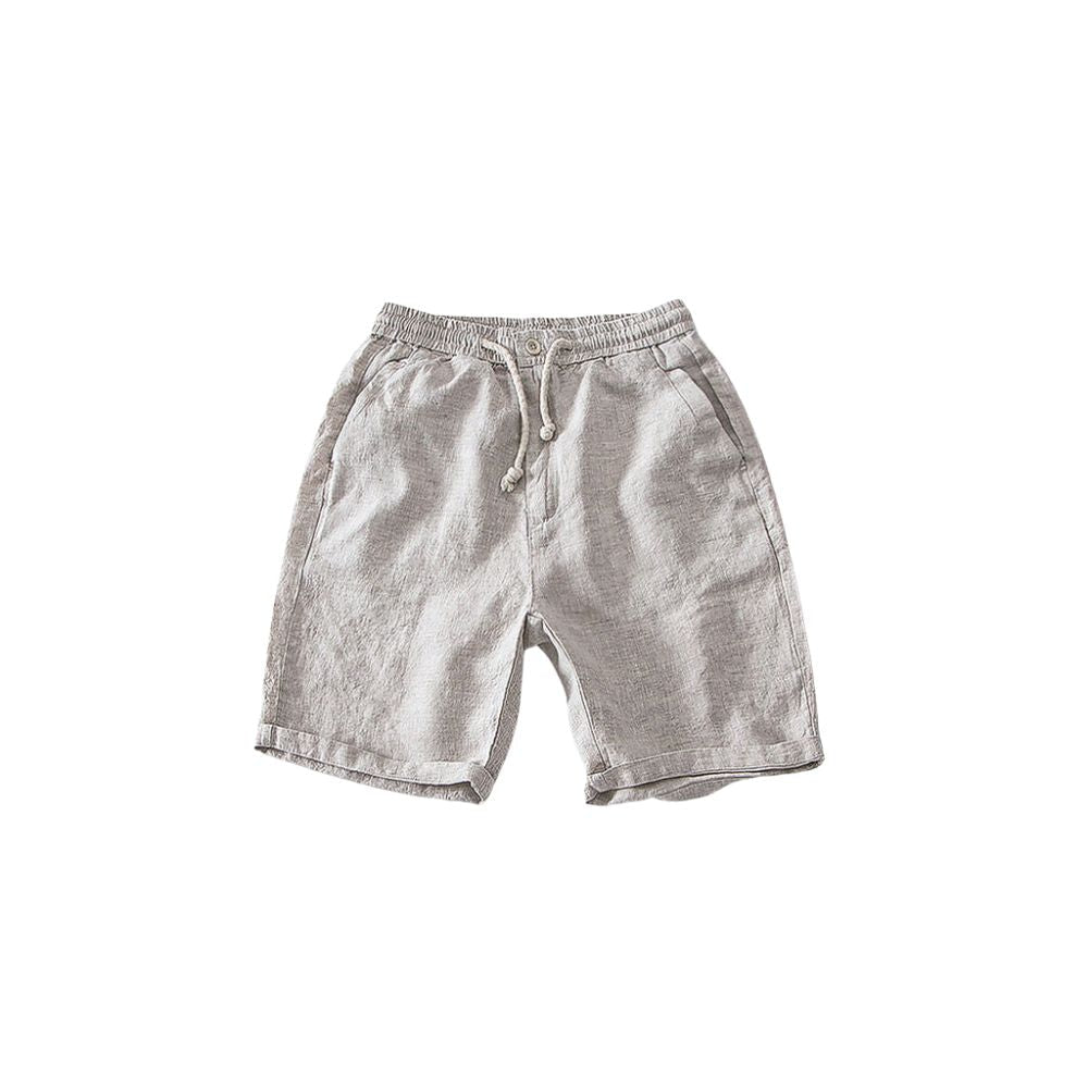 Bermuda Linho Masculina Romenzi Phuket RZ499 feita em tecido leve e arejado, ideal para dias ensolarados, com caimento sofisticado e elegante.