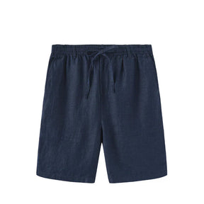 Bermuda Linho Masculina Romenzi RZ495 em tecido de linho leve e sofisticado, caimento moderno, ideal para estilo casual e eventos à beira-mar.