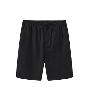 Bermuda Linho Masculina Romenzi RZ495 em tecido de linho leve e sofisticado, caimento moderno, ideal para estilo casual e eventos à beira-mar.