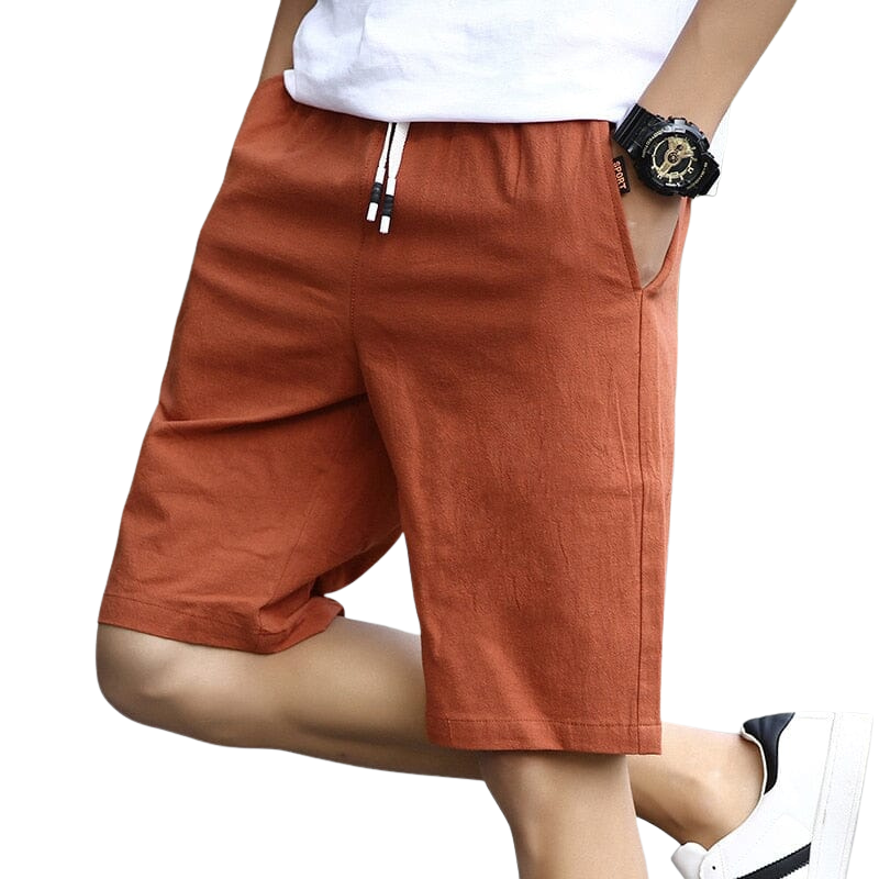 Bermuda Masculina Bryan Romenzi RZ516 feita em algodão premium, com caimento moderno, fecho em cordão e design sofisticado que une conforto e estilo.
