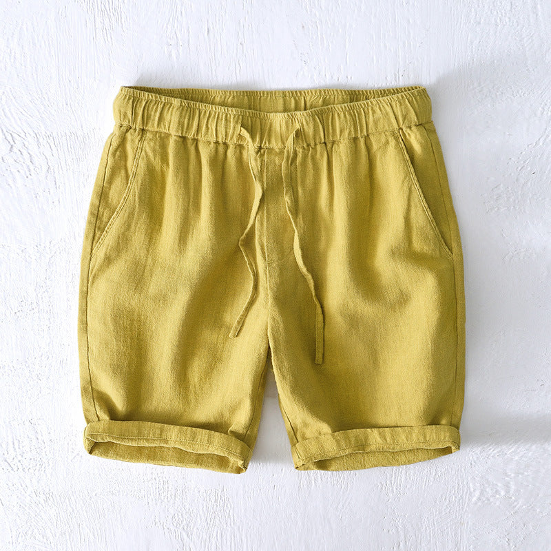 Bermuda Masculina de Linho Romenzi RZ505 feita em linho premium, leve e respirável, com caimento sofisticado e versátil, unindo conforto e elegância.