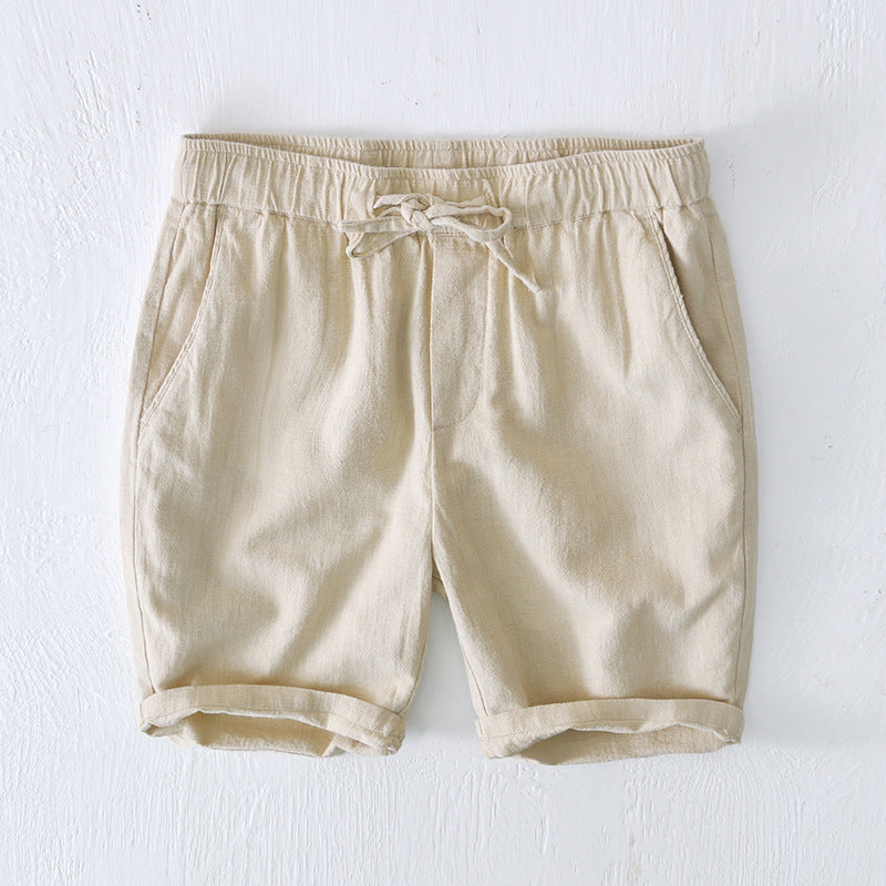 Bermuda Masculina de Linho Romenzi RZ505 feita em linho premium, leve e respirável, com caimento sofisticado e versátil, unindo conforto e elegância.