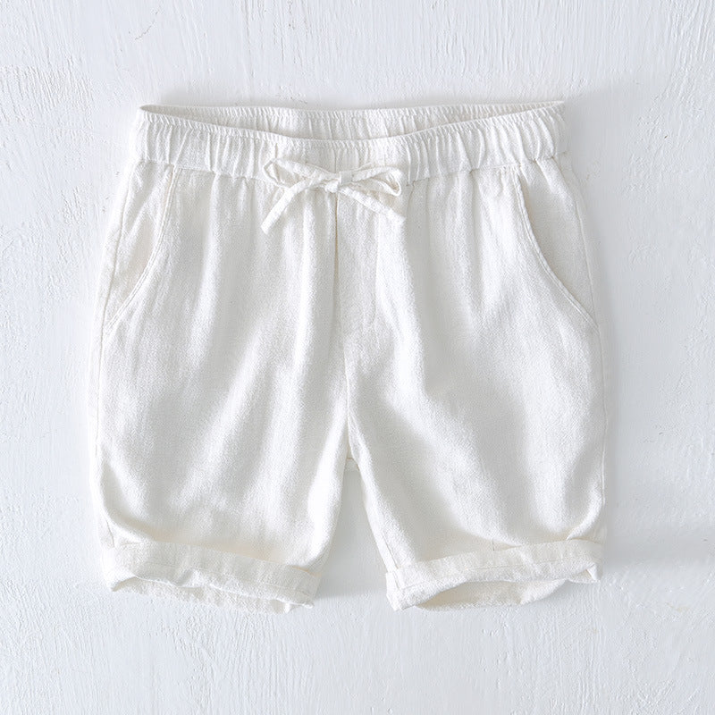 Bermuda Masculina de Linho Romenzi RZ505 feita em linho premium, leve e respirável, com caimento sofisticado e versátil, unindo conforto e elegância.