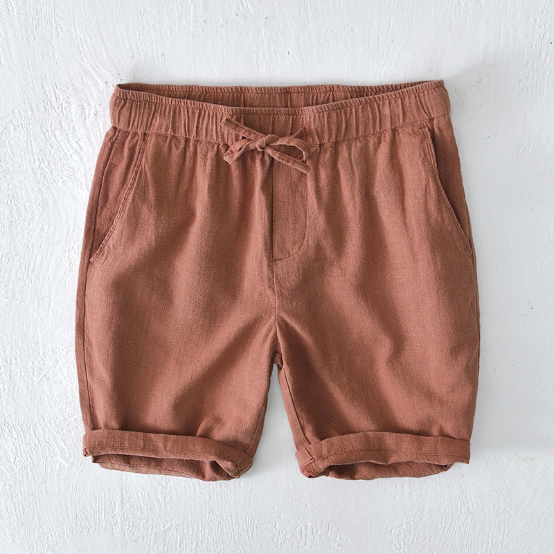 Bermuda Masculina de Linho Romenzi RZ505 feita em linho premium, leve e respirável, com caimento sofisticado e versátil, unindo conforto e elegância.