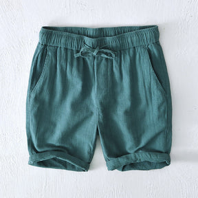 Bermuda Masculina de Linho Romenzi RZ505 feita em linho premium, leve e respirável, com caimento sofisticado e versátil, unindo conforto e elegância.