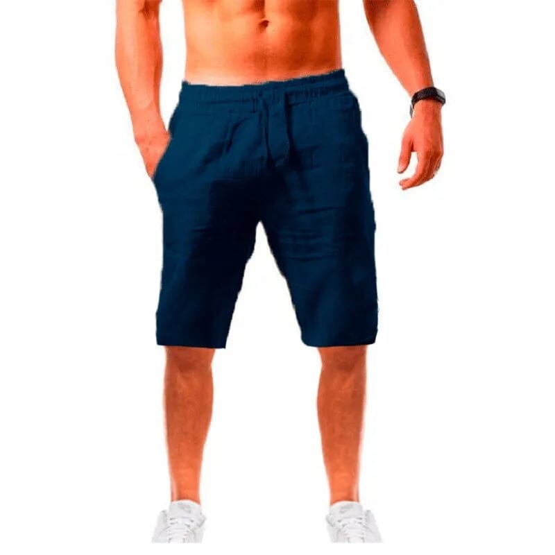 Bermuda Masculina Elegance Romenzi RZ526 feita em algodão e linho, leve e arejada, com caimento sofisticado e moderno que une conforto e estilo.