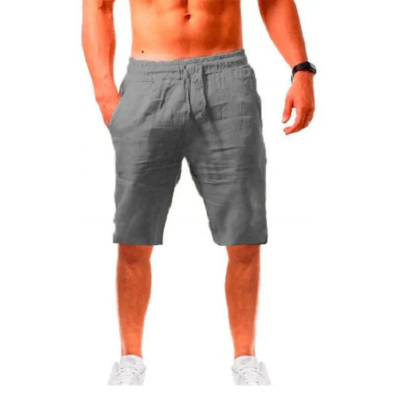 Bermuda Masculina Elegance Romenzi RZ526 feita em algodão e linho, leve e arejada, com caimento sofisticado e moderno que une conforto e estilo.