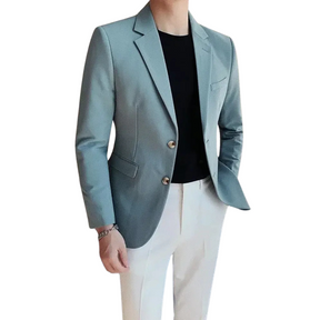 Blazer Masculino Esporte Fino Romenzi RZ058 em cinza escuro, moderno e elegante para ocasiões formais e casuais.