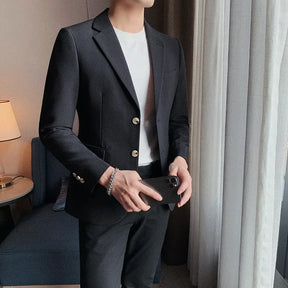 Blazer Masculino Esporte Fino Romenzi RZ058 em cinza escuro, moderno e elegante para ocasiões formais e casuais.
