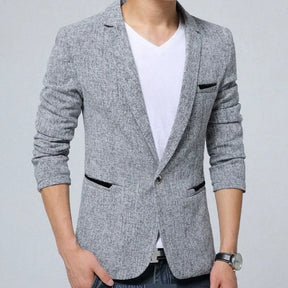Blazer Masculino Madson Romenzi RZ057, design versátil e sofisticado. Ideal para ambientes formais e sociais, garantindo uma apresentação impecável.
