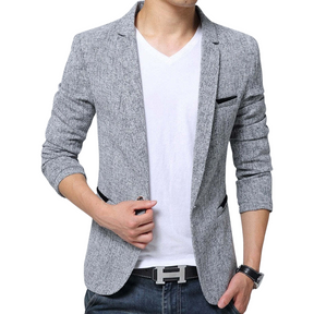 Blazer Masculino Madson Romenzi RZ057, design versátil e sofisticado. Ideal para ambientes formais e sociais, garantindo uma apresentação impecável.