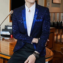 Blazer Masculino Realm Romenzi RZ060, em acetato e poliéster, botão único central, cores preto, azul e vinho.