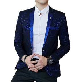 Blazer Masculino Realm Romenzi RZ060, em acetato e poliéster, botão único central, cores preto, azul e vinho.