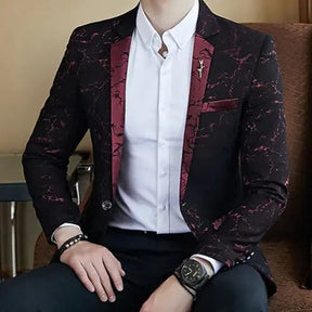 Blazer Masculino Realm Romenzi RZ060, em acetato e poliéster, botão único central, cores preto, azul e vinho.