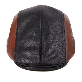 Boina Masculina Couro de Carneiro Romenzi RZ277 com couro de pele de carneiro premium, design sofisticado e detalhes em preto e marrom.