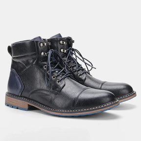 Bota Masculina de Couro Romenzi RZ284 com couro premium, solado emborrachado e design moderno. Perfeita para ambientes urbanos e aventuras.
