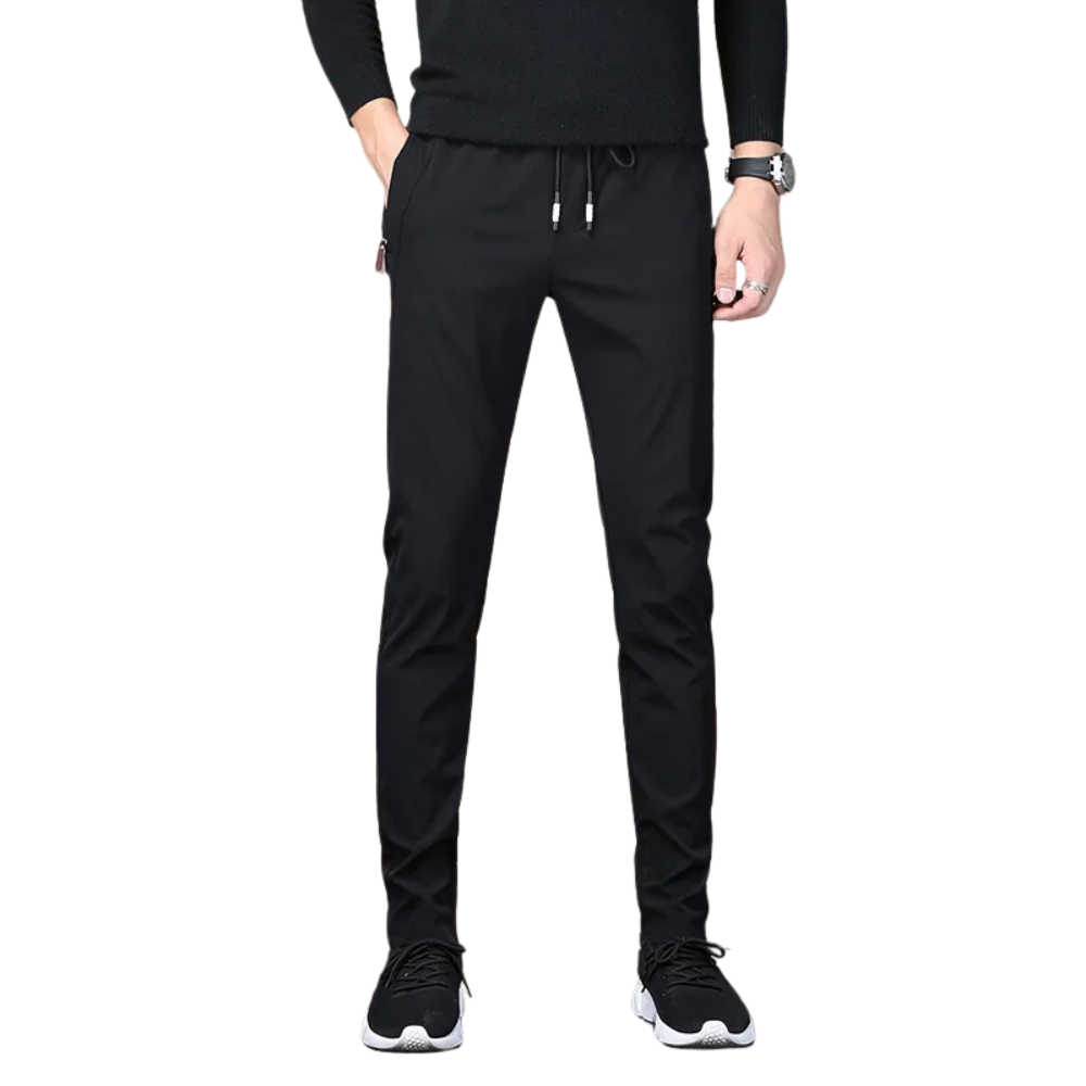 Calça Casual Masculina Romenzi Elastic RZ258 com design moderno, ajuste confortável e bolsos práticos. Elegância e versatilidade para diversas ocasiões.