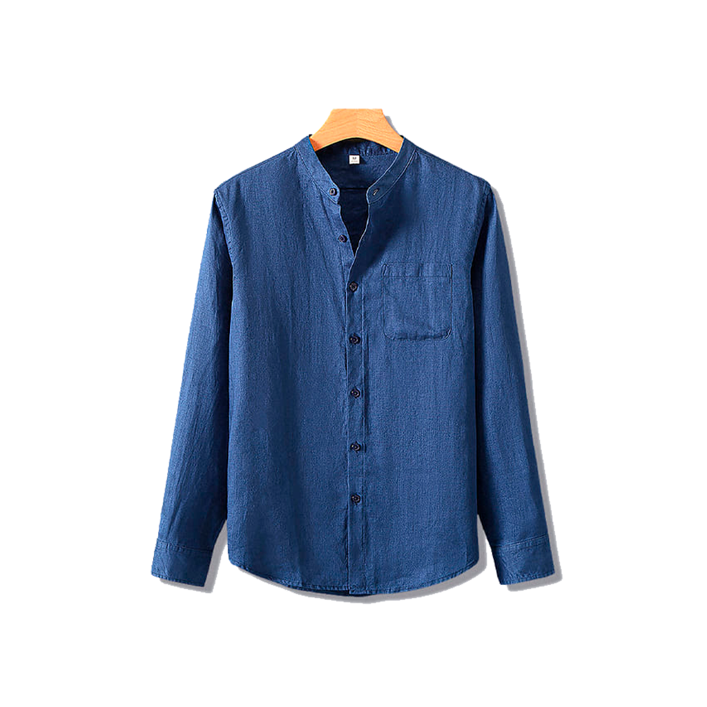 Camisa de Linho Romenzi Provence RZ570: elegância mediterrânea em linho premium, perfeita para dias quentes. Estilo sofisticado e confortável para qualquer ocasião.