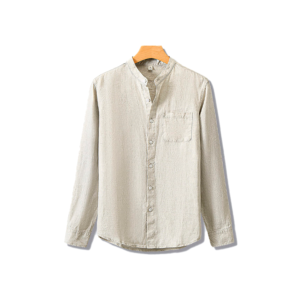 Camisa de Linho Romenzi Provence RZ570: elegância mediterrânea em linho premium, perfeita para dias quentes. Estilo sofisticado e confortável para qualquer ocasião.