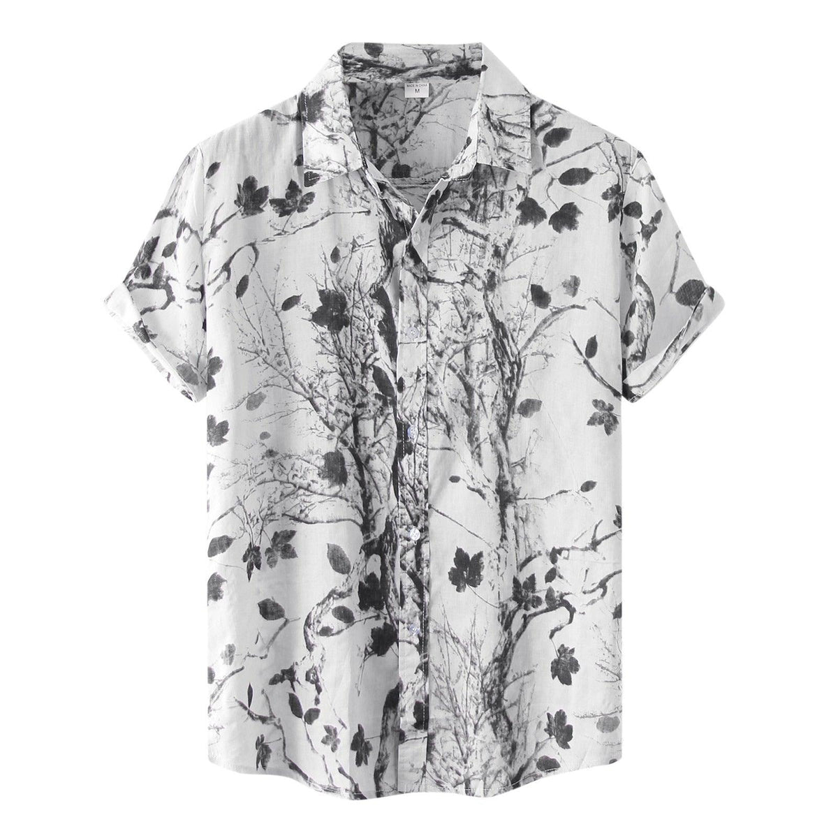 Camisa Manga Curta Estampada Romenzi Floral RZ574 feita em tecido leve e respirável, com estampas florais vibrantes que unem conforto, frescor e estilo.