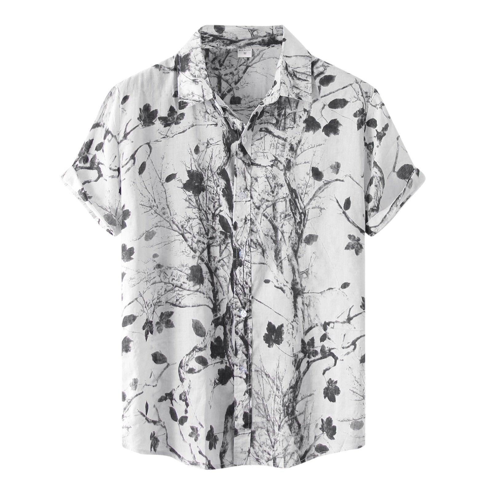 Camisa Manga Curta Estampada Romenzi Floral RZ574 feita em tecido leve e respirável, com estampas florais vibrantes que unem conforto, frescor e estilo.