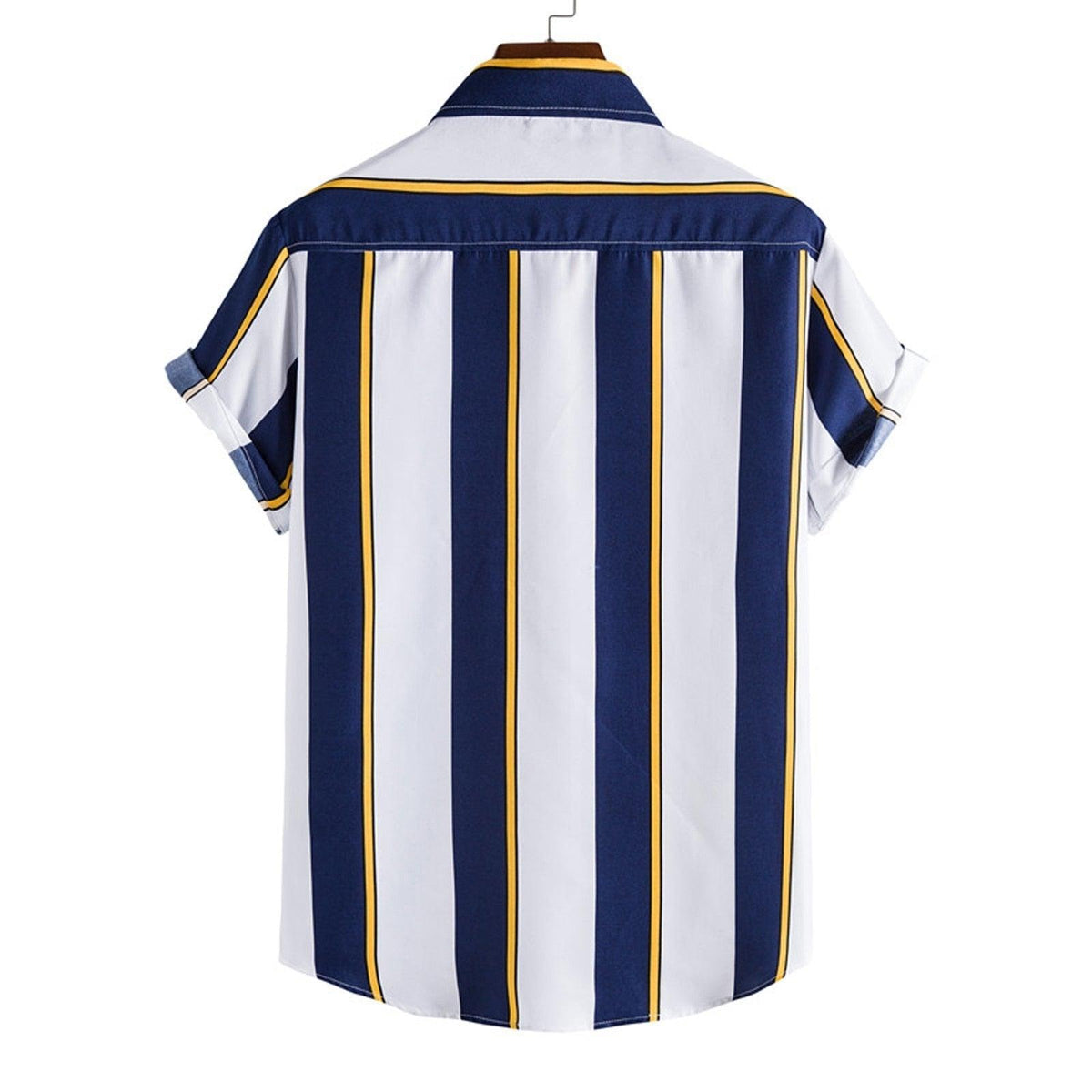 Camisa Manga Curta Listrada Romenzi Navy RZ600 feita em tecido leve e respirável, com design moderno e caimento impecável que transmite sofisticação.