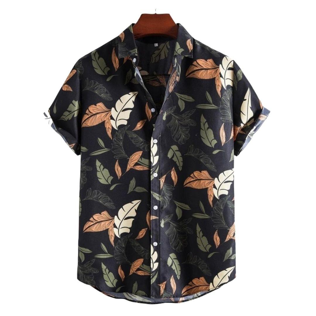 Camisa Manga Curta Romenzi Autumn RZ577 feita em tecido leve de alta qualidade, com design moderno e estampas versáteis que garantem estilo e conforto.
