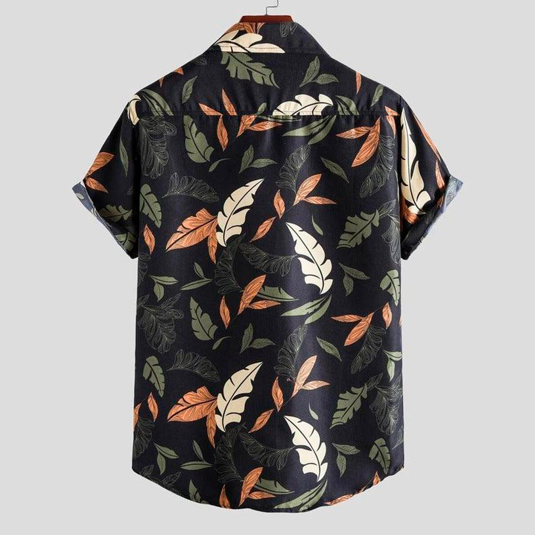 Camisa Manga Curta Romenzi Autumn RZ577 feita em tecido leve de alta qualidade, com design moderno e estampas versáteis que garantem estilo e conforto.