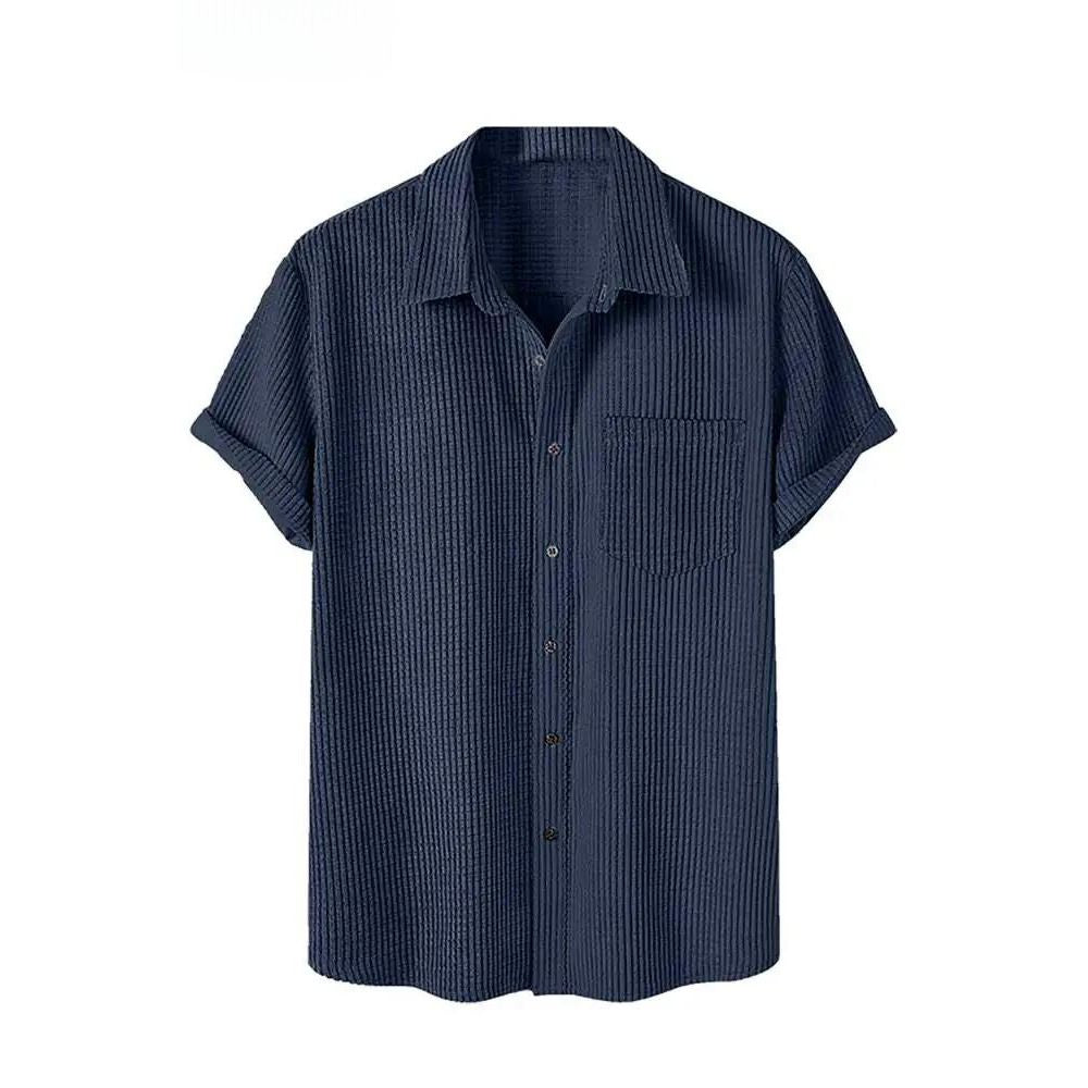 Camisa Manga Curta Romenzi em Veludo Cotelê RZ580 feita em tecido de alta qualidade, com toque macio e design atemporal que une conforto e sofisticação.