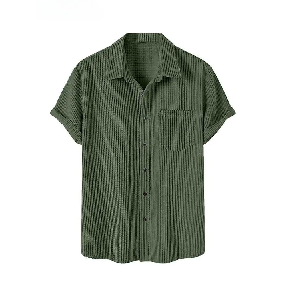 Camisa Manga Curta Romenzi em Veludo Cotelê RZ580 feita em tecido de alta qualidade, com toque macio e design atemporal que une conforto e sofisticação.