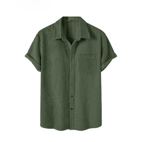 Camisa Manga Curta Romenzi em Veludo Cotelê RZ580 feita em tecido de alta qualidade, com toque macio e design atemporal que une conforto e sofisticação.
