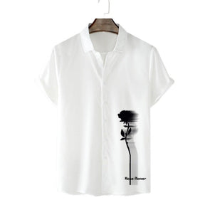 Camisa Manga Curta Romenzi Flower RZ581 feita em tecido leve e respirável, com caimento sofisticado que garante frescor, conforto e estilo casual elegante.