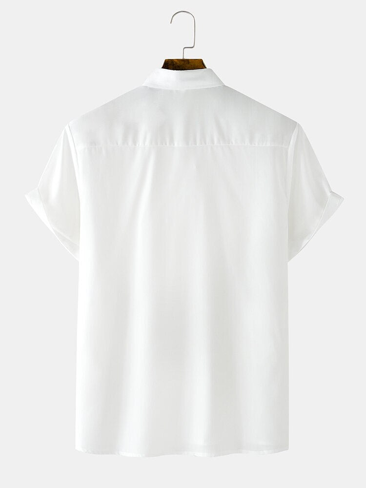 Camisa Manga Curta Romenzi Flower RZ581 feita em tecido leve e respirável, com caimento sofisticado que garante frescor, conforto e estilo casual elegante.