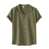 Camisa Romenzi Ibéria: conforto e elegância para ocasiões casuais. Tecido leve, ideal com bermudas de linho ou calças neutras. Visual sofisticado e descontraído.