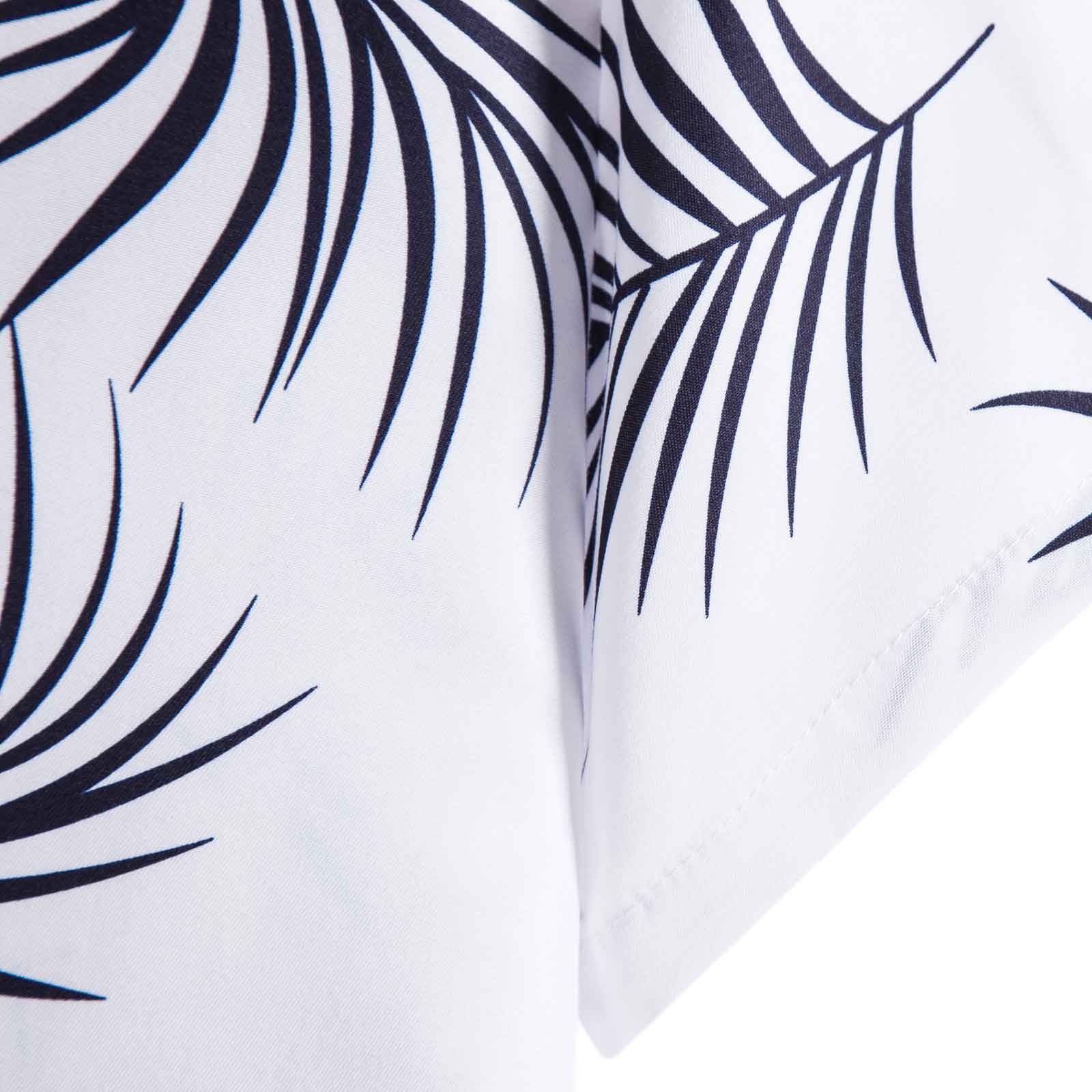 Camisa Manga Curta Romenzi Ipanema RZ584 feita em tecido leve de alta qualidade, com estampa minimalista de folhas que une frescor, estilo e sofisticação.