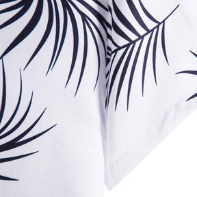 Camisa Manga Curta Romenzi Ipanema RZ584 feita em tecido leve de alta qualidade, com estampa minimalista de folhas que une frescor, estilo e sofisticação.