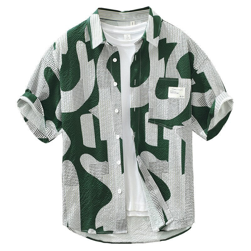 Camisa Manga Curta Romenzi Laguna RZ585 feita em tecido leve e respirável, com caimento impecável que garante frescor, conforto e estilo casual elegante.