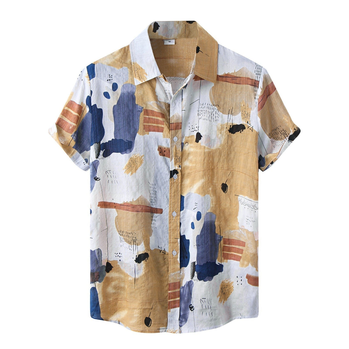 Camisa Manga Curta Romenzi Mirage RZ588 feita em tecido leve, com estampas abstratas modernas e caimento impecável que une frescor, conforto e estilo.