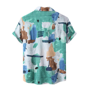 Camisa Manga Curta Romenzi Mirage RZ588 feita em tecido leve, com estampas abstratas modernas e caimento impecável que une frescor, conforto e estilo.