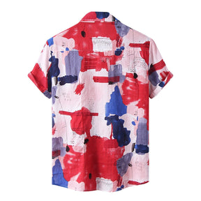 Camisa Manga Curta Romenzi Mirage RZ588 feita em tecido leve, com estampas abstratas modernas e caimento impecável que une frescor, conforto e estilo.