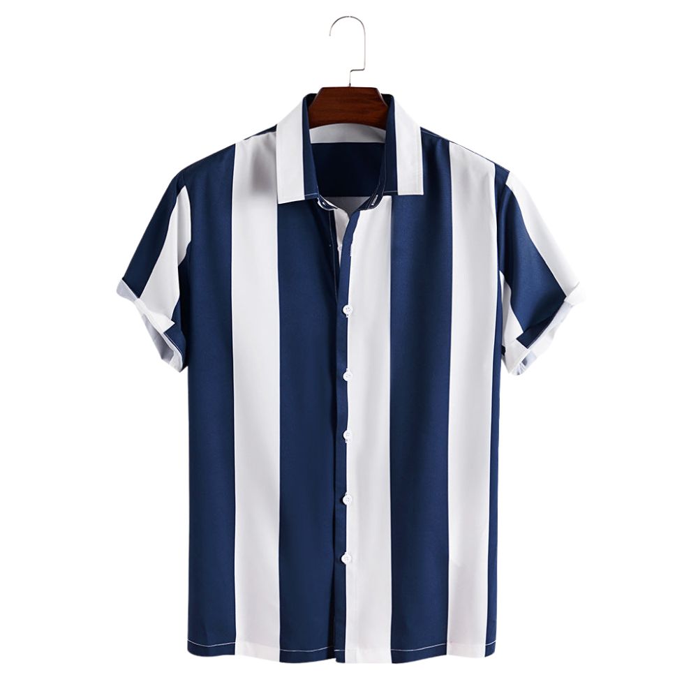 Camisa Manga Curta Romenzi Ocean RZ590 feita em tecido leve, com caimento sofisticado que garante frescor, elegância e versatilidade em ocasiões casuais.