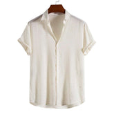 Camisa Manga Curta Romenzi Playa Off White RZ591 em tecido leve, com design sofisticado e caimento impecável para ocasiões casuais e dias ensolarados.