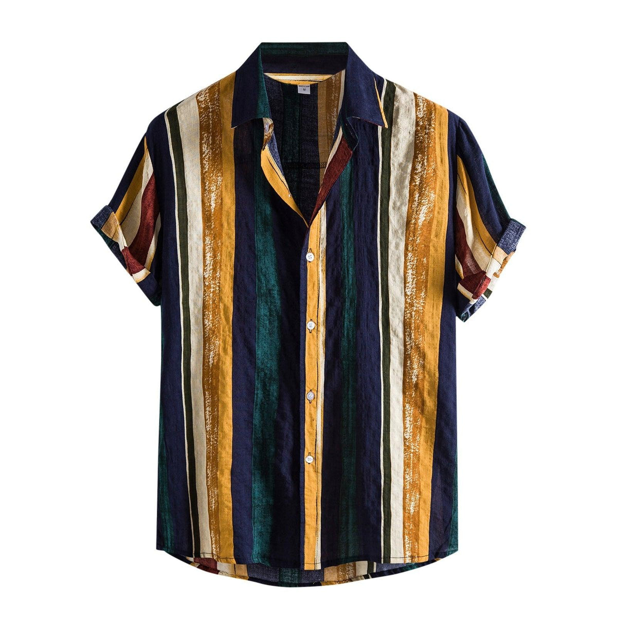 Camisa Masculina Manga Curta Romenzi Vintage: estilo retrô moderno, conforto e elegância. Ideal para várias ocasiões. Essencial no guarda-roupa masculino.