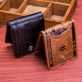 Carteira masculina de couro American Romenzi RZ484 feita em PU, com compartimentos internos para cartões, documentos, CNH e dinheiro.