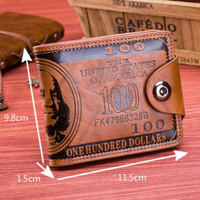 Carteira masculina de couro American Romenzi RZ484 feita em PU, com compartimentos internos para cartões, documentos, CNH e dinheiro.