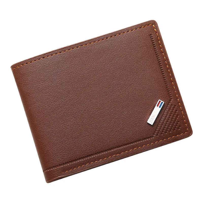 Carteira Masculina England Romenzi RZ482 em couro PU com acabamento em Plutônio, dimensões compactas e espaço eficiente para itens essenciais.