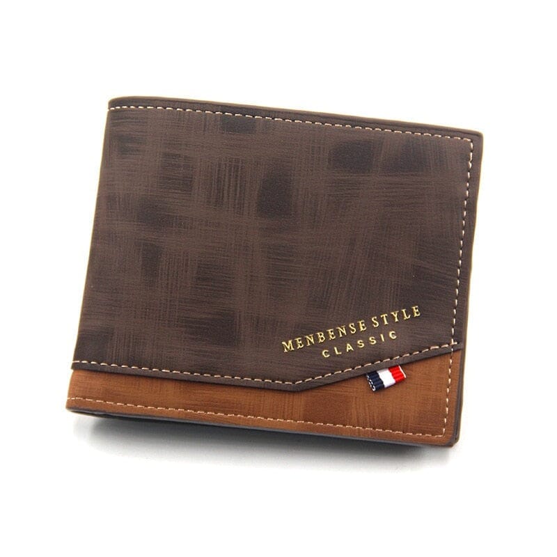 Carteira de couro masculina Malcom Romenzi RZ483 com design compacto, acabamento elegante e compartimentos funcionais para documentos e cartões.